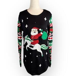 Womens Ugly Christmas Sweater Large, LIGHTS UP w Batteries!